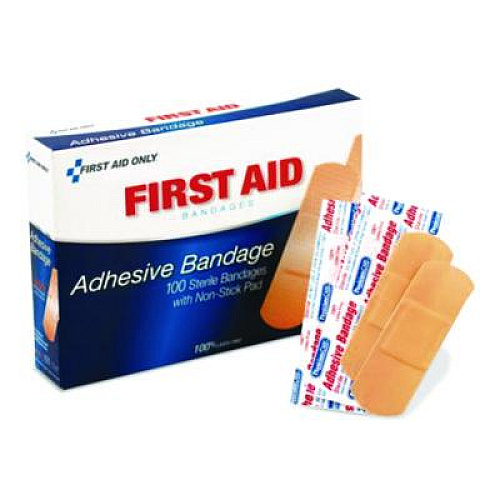First Aid Only Adhesive Plastic Bandages, 1 x 3, 100/Box (90097)