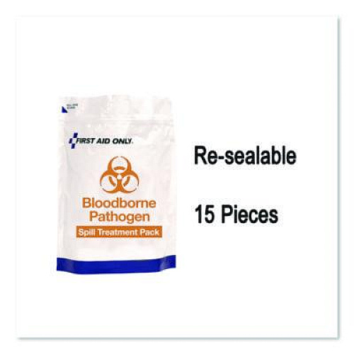 First Aid Only 15-Piece Blood-Borne Pathogen Treatment Pack, 15 Pieces, Resealable Plastic Bag (91169)