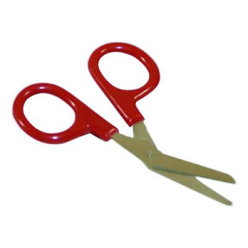 First Aid Only Angled First Aid Kit Scissors, 4" Long, 1.5" Cut Length, Crane-Style Red Handle (730010)