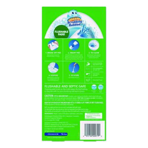 Scrubbing Bubbles Fresh Brush Toilet Cleaning System Starter Kit, 19" Wand, 4 Pads, Stand (301822)
