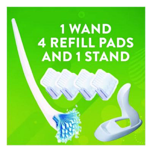 Scrubbing Bubbles Fresh Brush Toilet Cleaning System Starter Kit, 19" Wand, 4 Pads, Stand (301822)