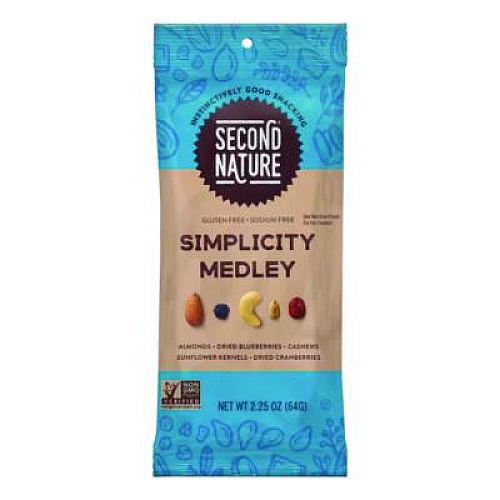 Second Nature Simplicity Medley Trail Mix, 2.25 oz Bag, 12 Bags/Box (KAR01171)