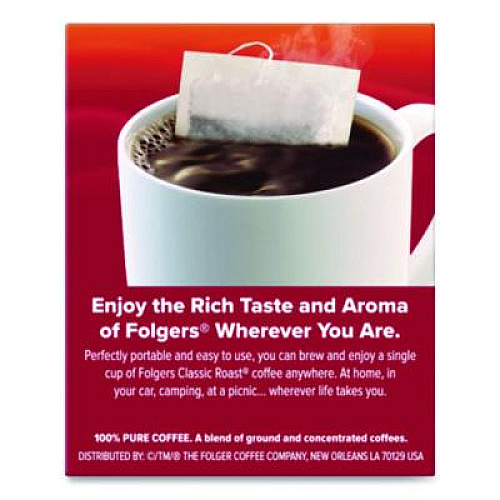 Folgers Coffee Singles, Classic Roast, 0.16 oz Single-Serve Bag, 19/Pack (PRO29764)