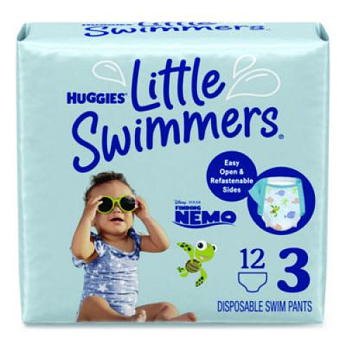 Huggies Little Swimmers, Size 3, 16 lbs to 26 lbs, 12/Pack, 8 Packs/Carton (18339)
