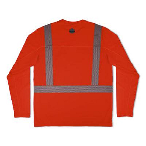 ergodyne Chill-Its 6688 Type R Class 2 Cooling Hi-Vis Sun Shirt with UV Protection, Small, Orange (12230)