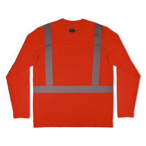ergodyne Chill-Its 6688 Type R Class 2 Cooling Hi-Vis Sun Shirt with UV Protection, Large, Orange (12232)