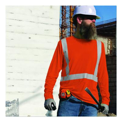 ergodyne Chill-Its 6688 Type R Class 2 Cooling Hi-Vis Sun Shirt with UV Protection, Large, Orange (12232)