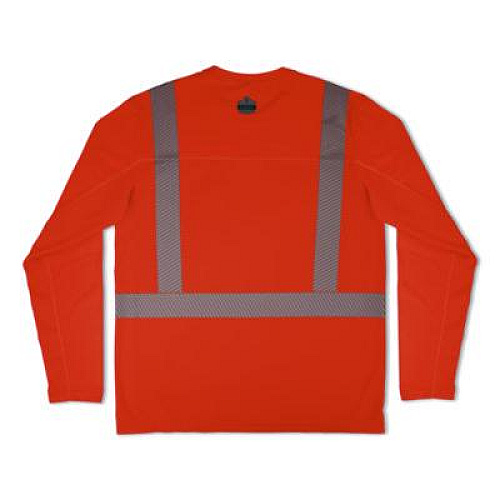 ergodyne Chill-Its 6688 Type R Class 2 Cooling Hi-Vis Sun Shirt with UV Protection, X-Large, Orange (12233)