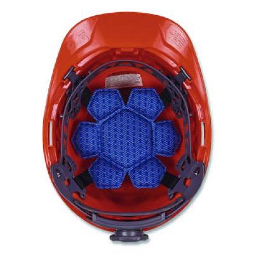 ergodyne Chill-Its 6612 Hard Hat Cooling Top Pad, 6" dia, Blue, 3/Pack (12448)