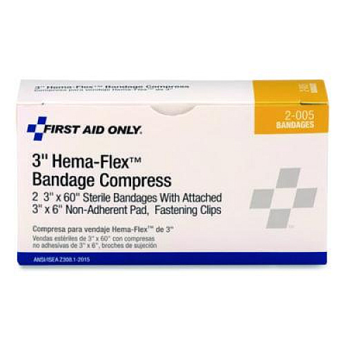 First Aid Only Compress Bandages, 3 x 2, 2/Box (AN266)