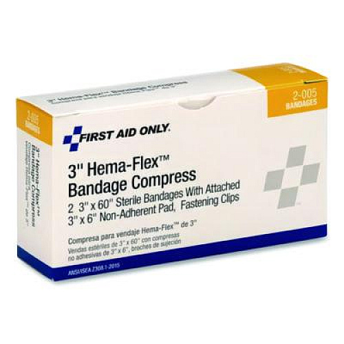 First Aid Only Compress Bandages, 3 x 2, 2/Box (AN266)