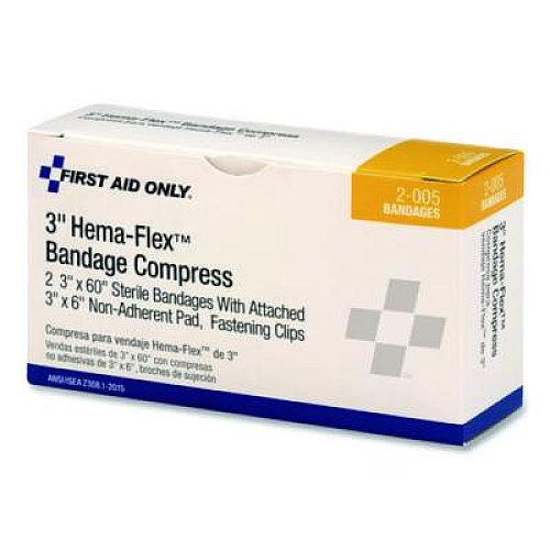 First Aid Only Compress Bandages, 3 x 2, 2/Box (AN266)