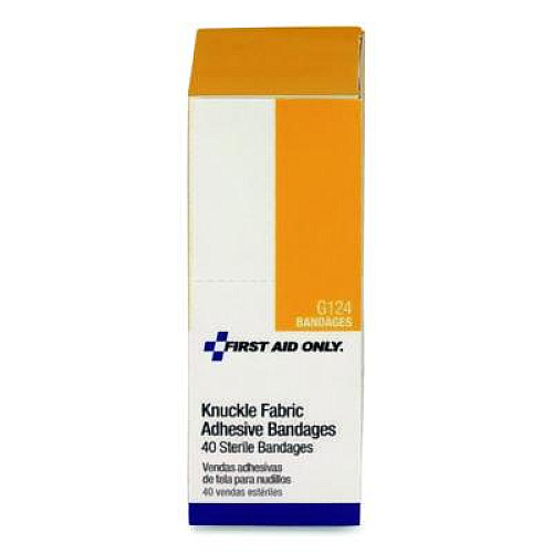 First Aid Only Fabric Bandages, Four-Wing Knuckle, 2.5 x 3.25, 40/Box (G124)