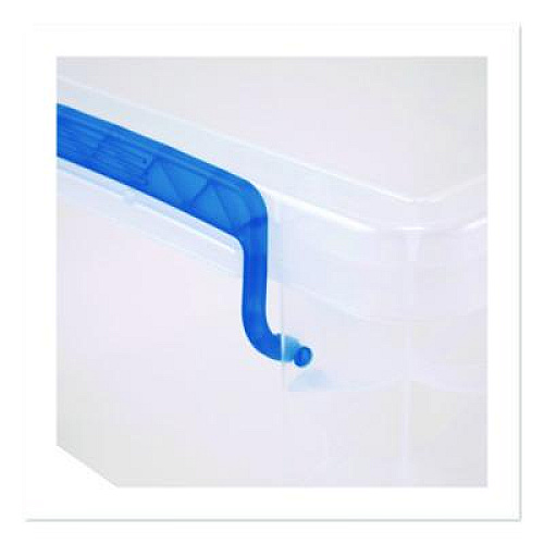 Advantus Super Stacker Lift-Off Lid Storage Tote, 14.25 x 10.3 x 6.5, Transparent/Blue (39811)