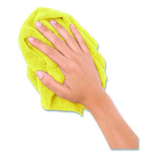 Boardwalk Microfiber Cleaning Cloths, 12 x 12, Yellow, 12/Pack (12YELCLOTH)