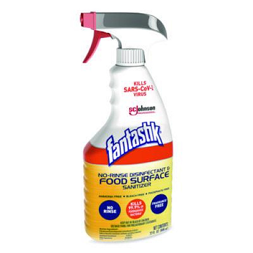 Fantastik No Rinse Disinfectant and Food Surface Sanitizer, Unscented, 32 oz Trigger Spray Bottle (354125)