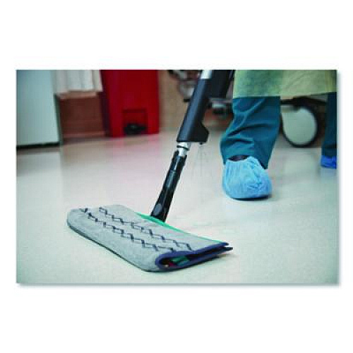 Rubbermaid Commercial Executive Microfiber Single-Sided Flat Mop Frame, 3.5 W, 17 L, Black/Silver (1863893)