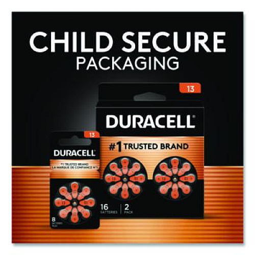 Duracell Hearing Aid Battery, #13, 16/Pack (DA13B16ZM09)