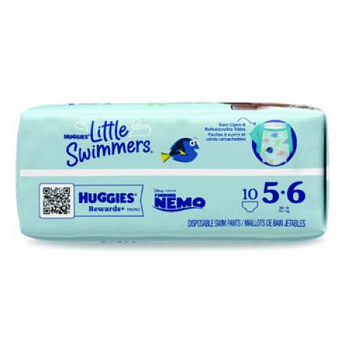 Huggies Little Swimmers, Size 5-6, 32 lbs and Up, 10/Pack, 8 Packs/Carton (18345)