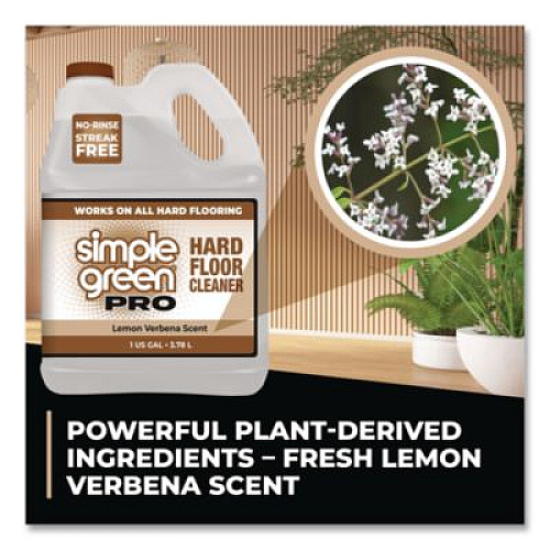 Simple Green Pro Hard Floor Cleaner, Lemon Verbena, 1 gal Bottle, 4/Carton (0505128)