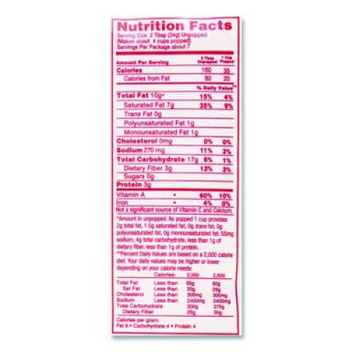 Gold Medal Mega Pop Popcorn, Butter, 8 oz Bag, 36 Bags/Carton (2836)