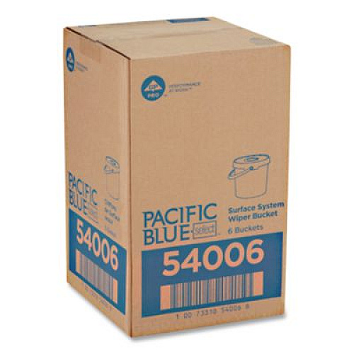 Georgia Pacific Professional Pacific Blue Select Surface System Bucket, 7.8 x 7.8 x 7, White/Blue, 6/Carton (54006)