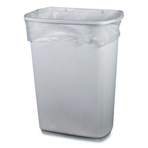 Heritage High-Density Waste Can Liners, 33 gal, 22 mic, 33" x 40", Natural, Roll, 25 Bags/Roll, 10 Rolls/Carton (421061)