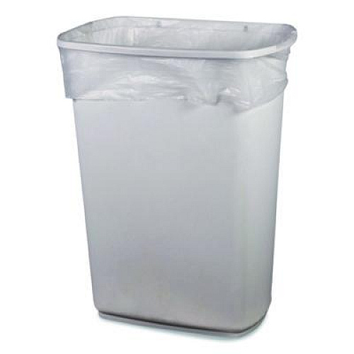 Heritage Low Density Can Liners, 30 gal, 0.5 mil, 30" x 36", Clear, Flat Pack, 250/Carton (659385)