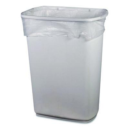 Heritage Linear Low-Density Can Liners, 33 gal, 2 mil, 33" x 39", Clear, Flat Pack, 100/Carton (2404016)