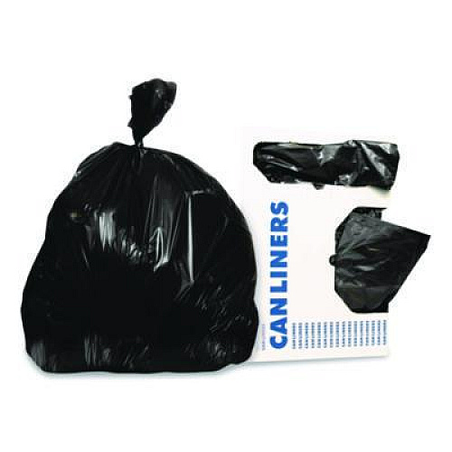 Heritage Linear Low-Density Can Liners, 56 gal, 1.5 mil, 51" x 48", Black, Flat Pack, 100/Carton (2597592)
