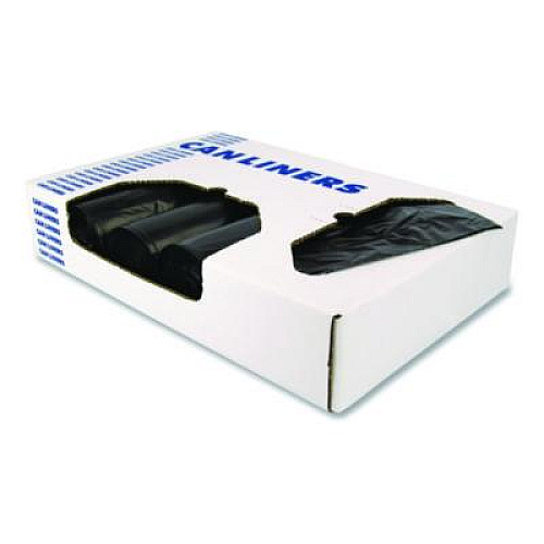 Heritage Linear Low-Density Can Liners, 56 gal, 1.7 mil, 43" x 47", Black, Flat Pack, 100/Carton (2597595)