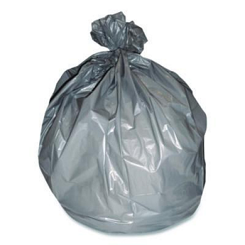 Heritage Linear Low-Density Can Liners, 45 gal, 1.1 mil, 40" x 46", Gray, Flat Pack, 125/Carton (2597604)