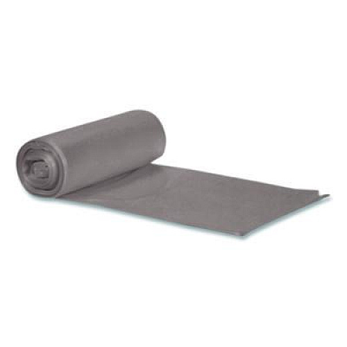 Heritage Linear Low-Density Can Liners, 45 gal, 1.1 mil, 40" x 46", Gray, Flat Pack, 125/Carton (2597604)