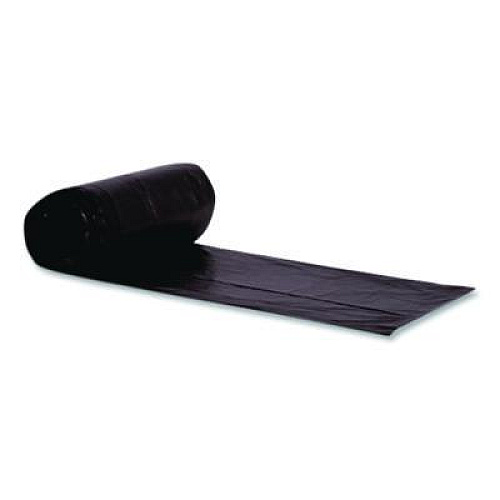 Heritage Low Density Can Liners, 60 gal, 1.7 mil, 38" x 58", Black, Flat Pack, 100/Carton (2597605)