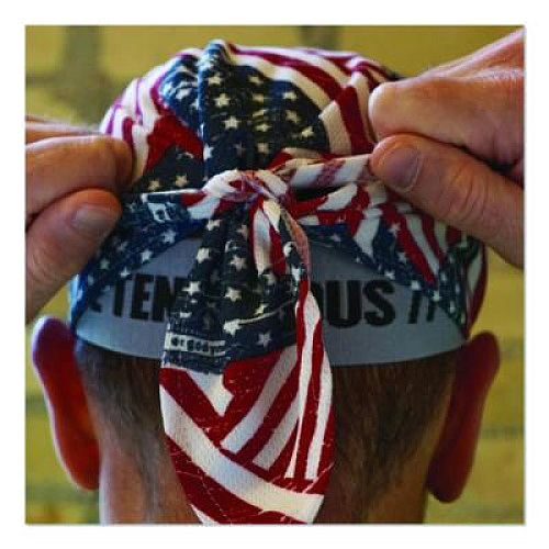 ergodyne Chill-Its 6615 High-Performance Bandana Doo Rag with Terry Cloth Sweatband, One Size Fits Most, Stars and Stripes (12477)