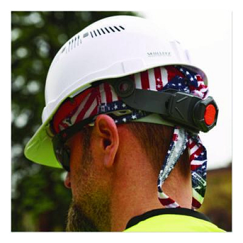 ergodyne Chill-Its 6615 High-Performance Bandana Doo Rag with Terry Cloth Sweatband, One Size Fits Most, Stars and Stripes (12477)