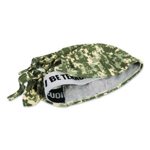 ergodyne Chill-Its 6615 High-Performance Bandana Doo Rag with Terry Cloth Sweatband, One Size Fits Most, Camo (12478)