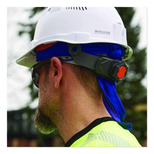 ergodyne Chill-Its 6615 High-Performance Bandana Doo Rag with Terry Cloth Sweatband, One Size Fits Most, Blue (12481)