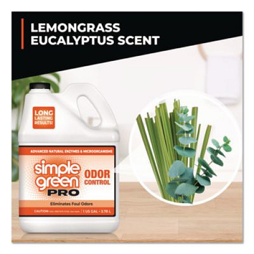 Simple Green Pro Odor Control, Lemongrass Eucalyptus, 1 gal Bottle, 4/Carton (0704128)