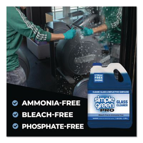 Simple Green Pro Glass Cleaner, 1 gal Bottle, 4/Carton (1101128)