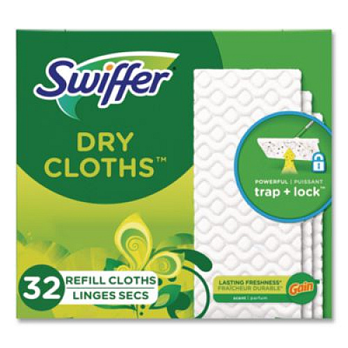 Swiffer Dry Refill Cloths. 8 x 10.4, White, 32 Box, 4 Boxes/Carton (83059)