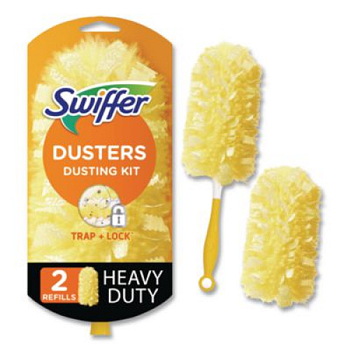 Swiffer Heavy Duty Dusters Starter Kit, 6" Handle with Two Disposable Dusters, 4 Kits/Carton (08109)