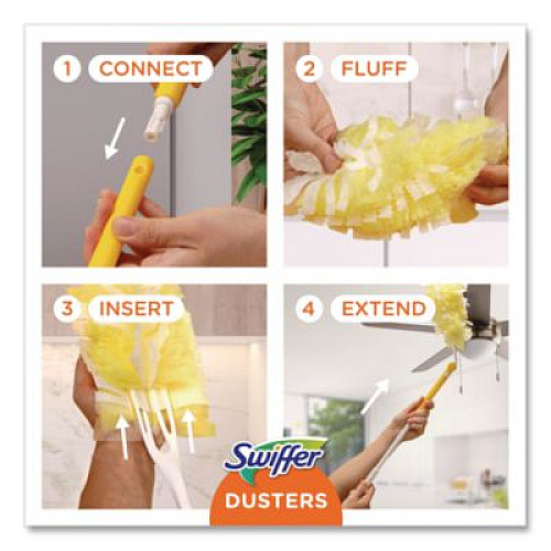 Swiffer Heavy Duty Dusters Starter Kit, 6" Handle with Two Disposable Dusters, 4 Kits/Carton (08109)