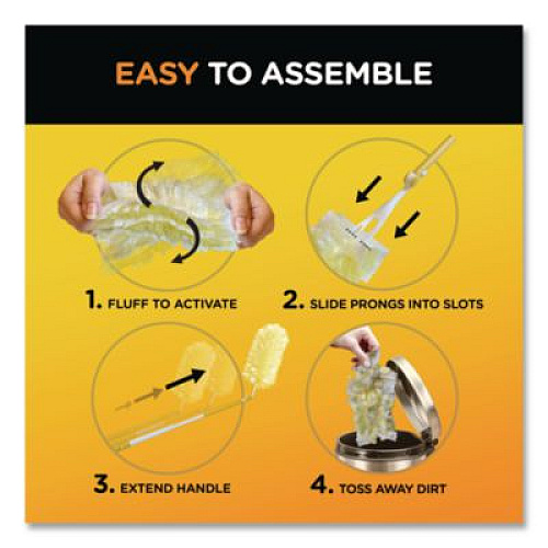 Swiffer Heavy Duty Dusters Starter Kit, 6" Handle with Two Disposable Dusters, 4 Kits/Carton (08109)