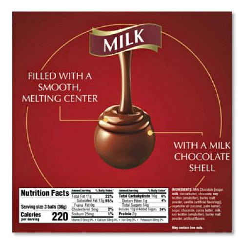 Lindt Lindor Milk Chocolate Truffles, 3.5 oz Bag, 3 Bags (30100005)