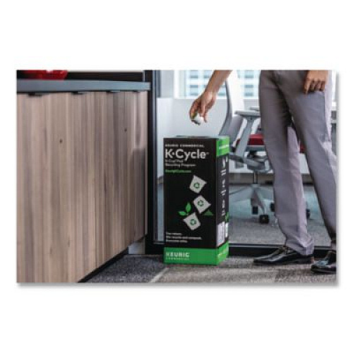 Keurig K-Cycle Cardboard Indoor Recycling Bin, Large, Cardboard, Black/Green/White, 5/Pack (5000350631)
