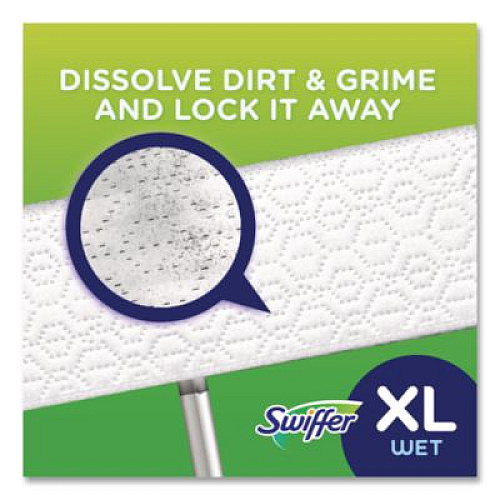 Swiffer Max/XL Wet Refill Cloths, 16.5 x 9, White, 12/Tub, 6 Tubs/Carton (74471)