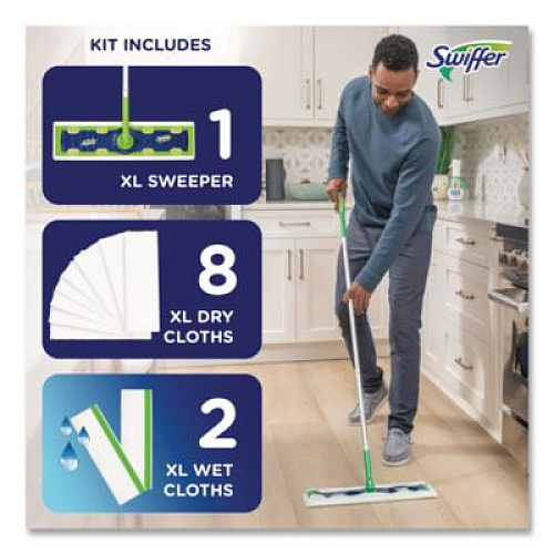 Swiffer Max/XL Wet Refill Cloths, 16.5 x 9, White, 12/Tub, 6 Tubs/Carton (74471)