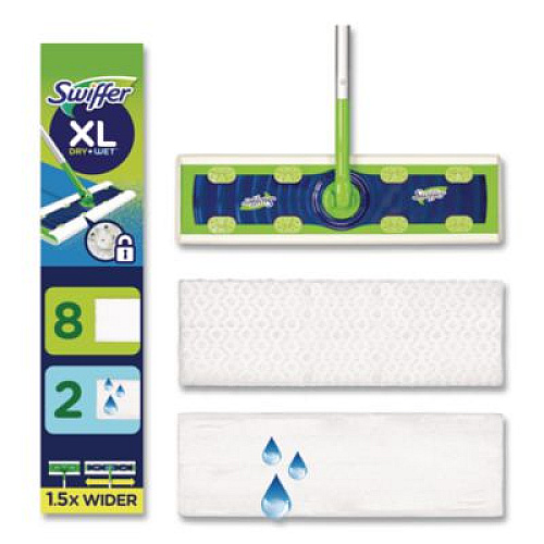 Swiffer Max/XL Wet Refill Cloths, 16.5 x 9, White, 12/Tub, 6 Tubs/Carton (74471)