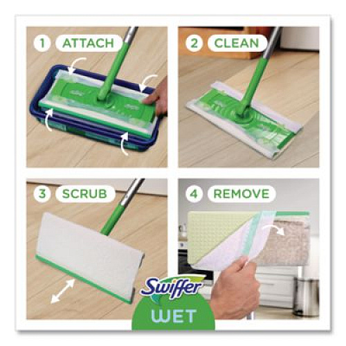Swiffer Max/XL Wet Refill Cloths, 16.5 x 9, White, 12/Tub, 6 Tubs/Carton (74471)